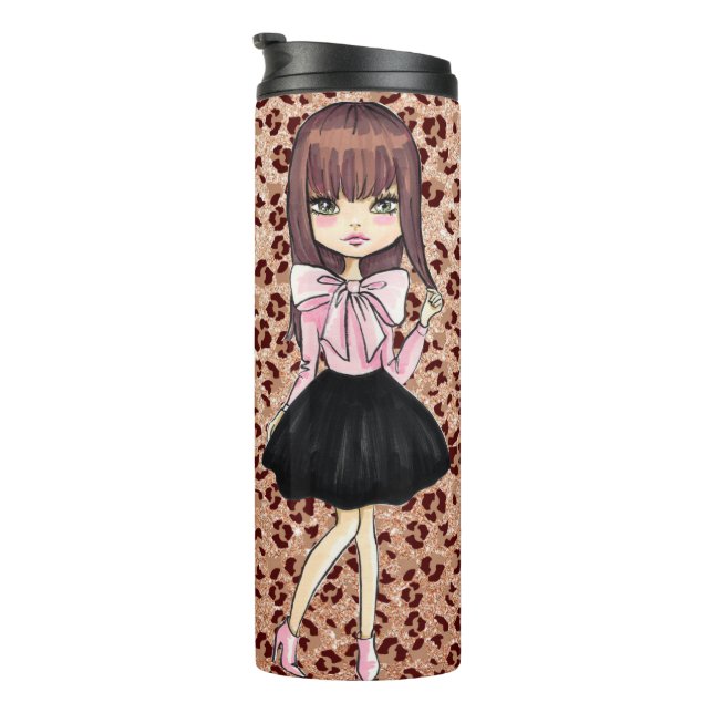 Garrafa Térmica Caneca de viagem de café da moça Chic e Wild (Rotação à direita)