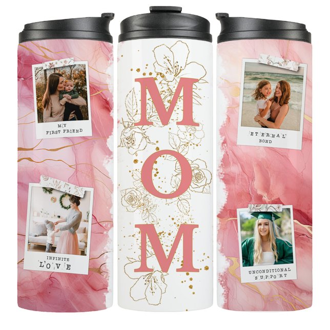 Garrafa Térmica Caneca de viagem de café para mãe com 4 fotos (Criador carregado)