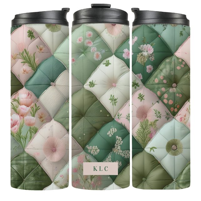 Garrafa Térmica Caneca de Viagem de Café Pastel Puffy Quilt (Criador carregado)