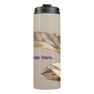 Garrafa Térmica Caneca de viagem de folhas Dourada