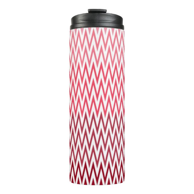 Garrafa Térmica Caneca de viagem de Padrão de Chevron Vermelho - R (Frente)