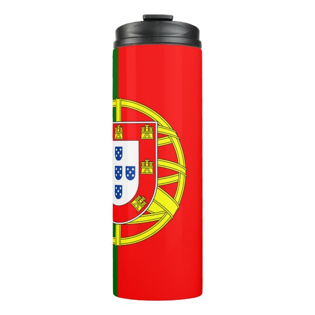 Garrafa Térmica Caneca de viagem de Portugal, Bandeira Portuguesa  (Frente)