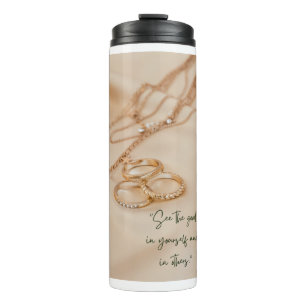 Garrafa Térmica Caneca de Viagem em Ouro com Estética Minimalista