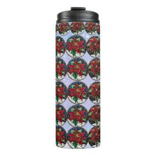 Garrafa Térmica Caneca de viagem Festiva Poinsettia Wonderland