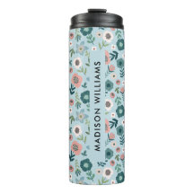Caneca de viagem Floral Personalizada com Nome