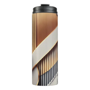 Garrafa Térmica Caneca de viagem Geométrica Dourada e Marble