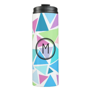 Garrafa Térmica Caneca de viagem inicial personalizada de aquarela