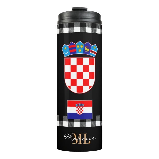Garrafa Térmica Caneca de viagem Patriótica da Croácia, Bandeira d (Frente)