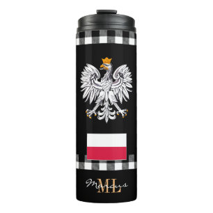 Garrafa Térmica Caneca de viagem Polônia Patriótica, Bandeira Polo