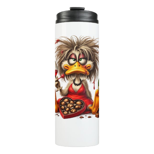 Garrafa Térmica Caneca de Vinho e Chocolate Funny Duck ☕🦆🍷 (Frente)