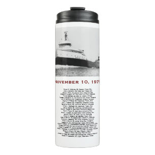 Garrafa Térmica Caneca Edmund Fitzgerald com Nomes da Tripulação
