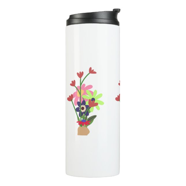 Garrafa Térmica caneca floral  (Giro à esquerda)
