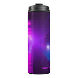 Garrafa Térmica Caneca Neon Subway Vaporwave – Café Cyberpunk Retr