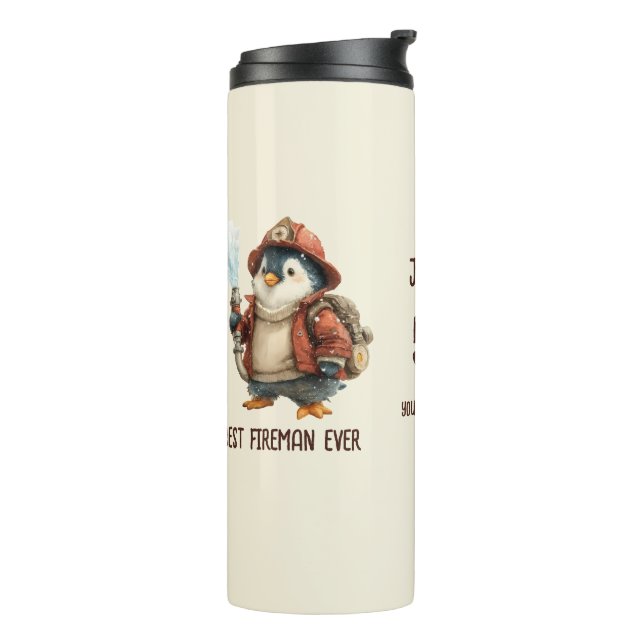 Garrafa Térmica Caneca Personalizada de Fogo de Pinguim de Inverno (Giro à esquerda)