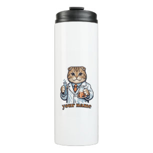Garrafa Térmica Caneca Personalizada de Gato Scottish Fold Cientis