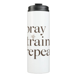 Garrafa Térmica Caneca Pray Train Repeat – Motivação Cristã para F
