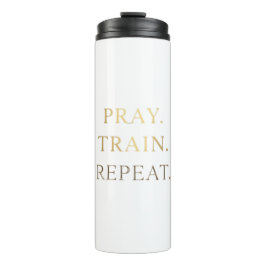 Garrafa Térmica Caneca Pray Train Repeat – Motivação Cristã para F