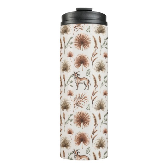 Garrafa Térmica Caneca térmica com um padrão de marrom e verde (Frente)