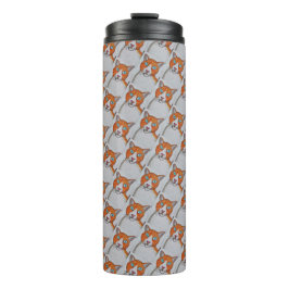 Garrafa Térmica Caneca Térmica de Gato Gengibre e Branco