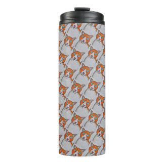 Garrafa Térmica Caneca Térmica de Gato Gengibre e Branco