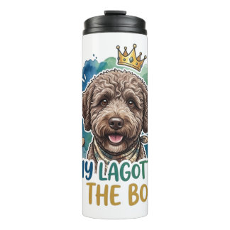 Garrafa Térmica Caneca Térmica de Viagem 'Meu Lagotto é o Chefe'