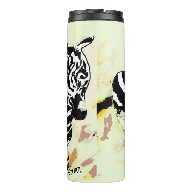Garrafa Térmica Caneca Térmica de Viagem : Zebra , em Fuga  (Verso)