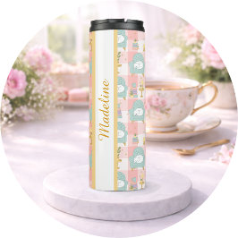 Garrafa Térmica Caneca Térmica Gata & Livros Rosa Menina Aconchega