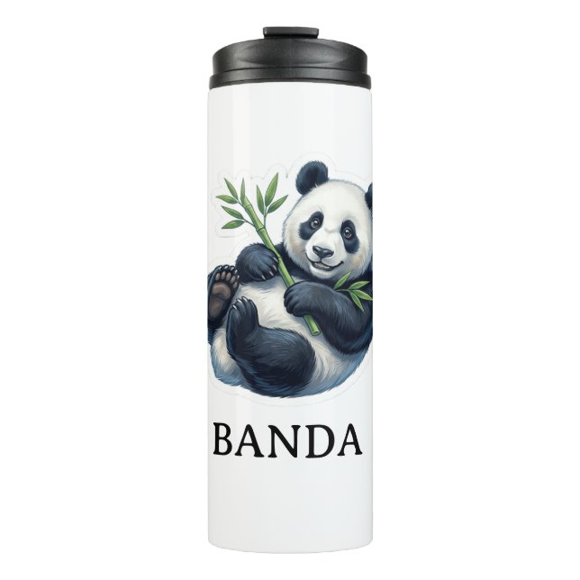 Garrafa Térmica Caneca Térmica Panda Comendo Bambu (Frente)