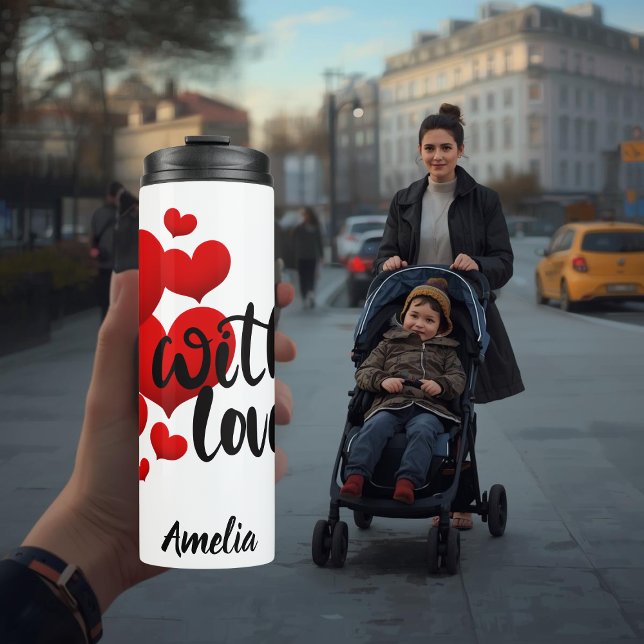 Garrafa Térmica Caneca Térmica Personalizada Com Amor (Criador carregado)
