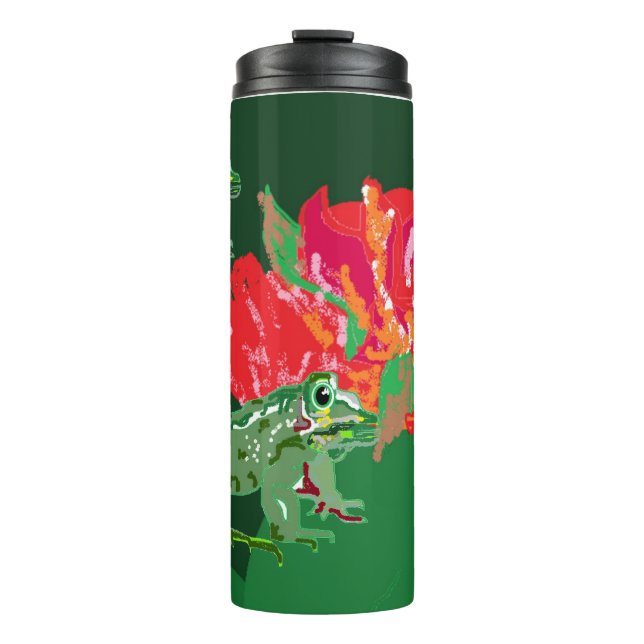 Garrafa Térmica Caneca Térmica Termo: Nenúfar com Rãs (Frente)