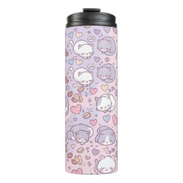 Garrafa Térmica Canecas Térmicas Kawaii de Gatos Sonolentos