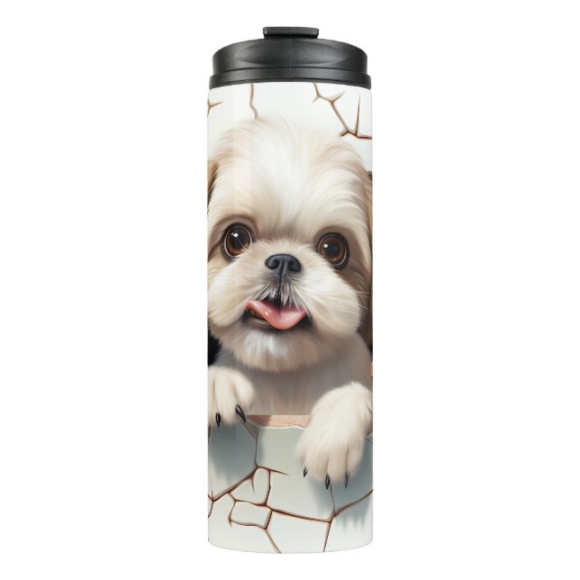 Garrafa Térmica Cão 3-D Shih-tzu (Frente)
