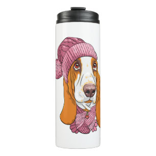 Garrafa Térmica cão Basset Hound Raça de malha