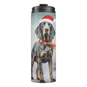 Garrafa Térmica Cão Bluetick Coonhound na Neve Natal