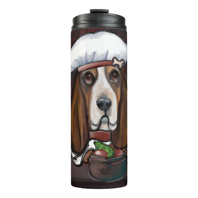 GARRAFA TÉRMICA  CÃO DE CAÇA BASSET (Frente)