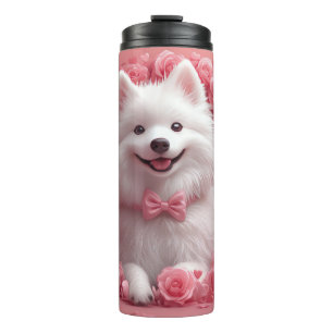 Garrafa Térmica Cão Esquimó Americano com Rosas - Dia dos Namorado