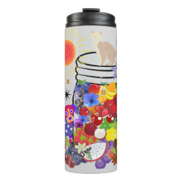 Garrafa Térmica cão, gato, frutas e flores