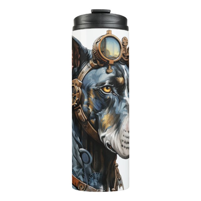 Garrafa Térmica Cão Great Dane Steampunk (Frente)