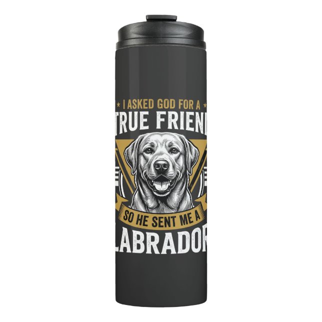 Garrafa Térmica Cão Labrador Amigo Verdadeiro (Frente)