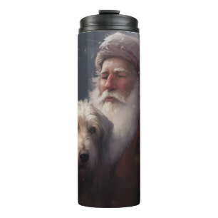 Garrafa Térmica Cão-lobo Com Papai Noel Natal Festivo