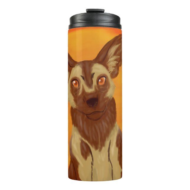 Garrafa Térmica Cão selvagem africano (Frente)