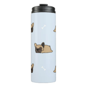 Garrafa Térmica Cãozinho de buldogue francês, padrão de sono bonit