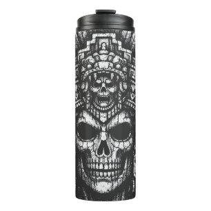 Garrafa Térmica Capacete de Caveira Asteca por BurnsInHell
