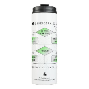 Garrafa Térmica Capricórnio Fluxograma Funny Zodiac Humor (colorid