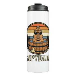 Garrafa Térmica Capydada Capivara Pai Retro Banheira de Hidromassa