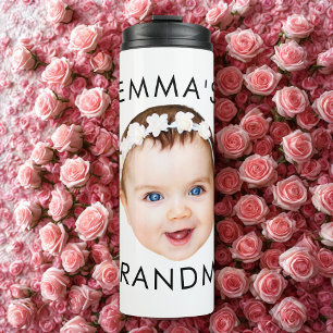 Garrafa Térmica Cara de bebê personalizada mãe vovô Aniversário