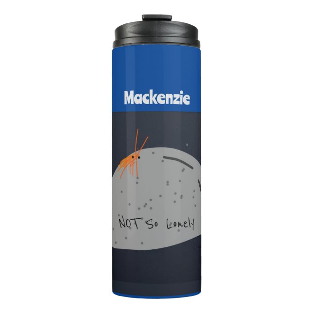 Garrafa Térmica Caractere Não Engraçado Solitário (Azul) (Frente)