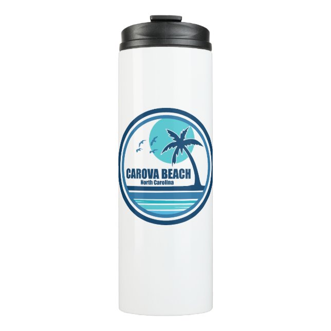 Garrafa Térmica Carova Beach North Carolina Palm Tree Birds (Frente)