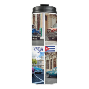 Garrafa Térmica Carros Havana CUBA de Nome Personalizado