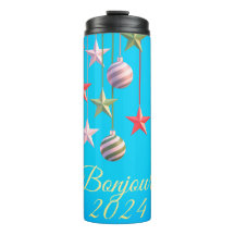 Cartão de Ano Novo Bonjour 2024